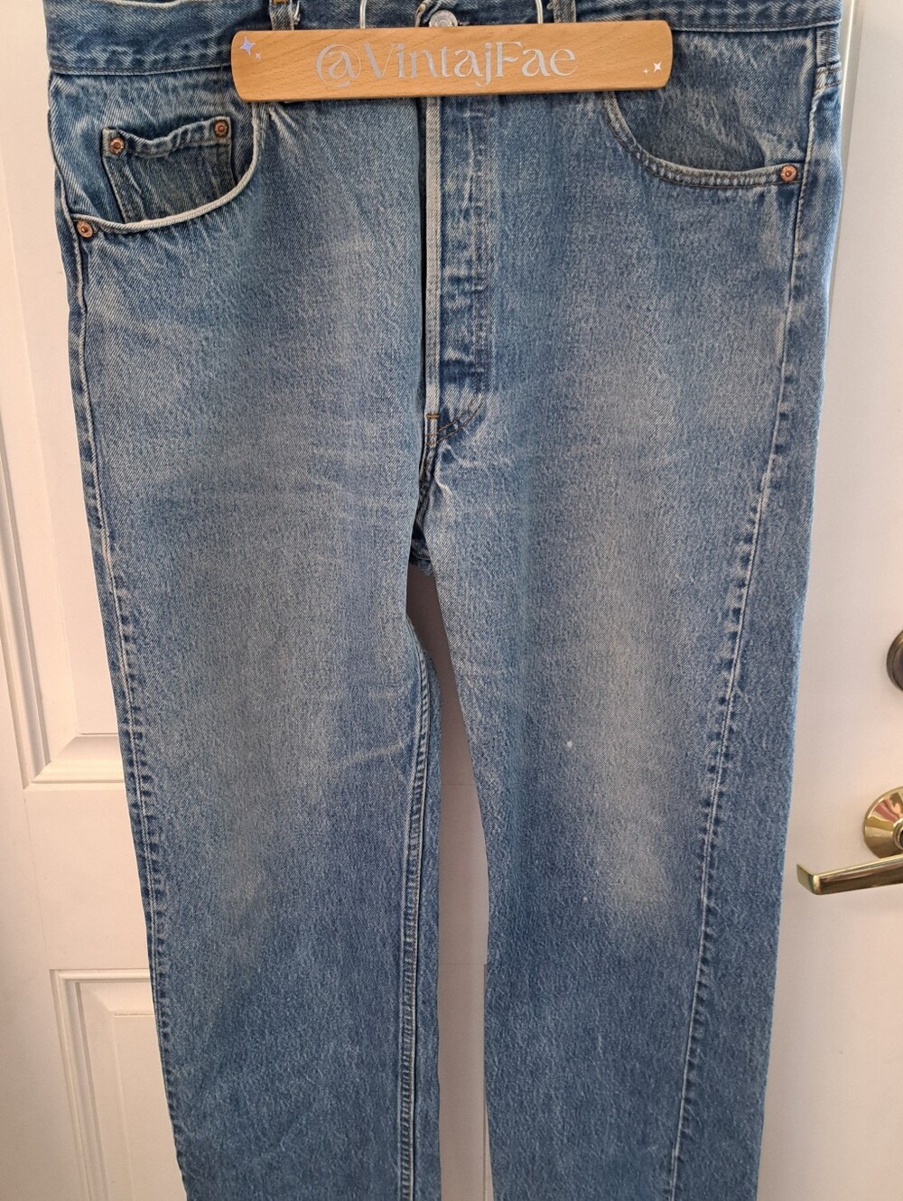 LEVI'S 501XX BUTTON Fly Medium Blue Straight-Leg Jeans